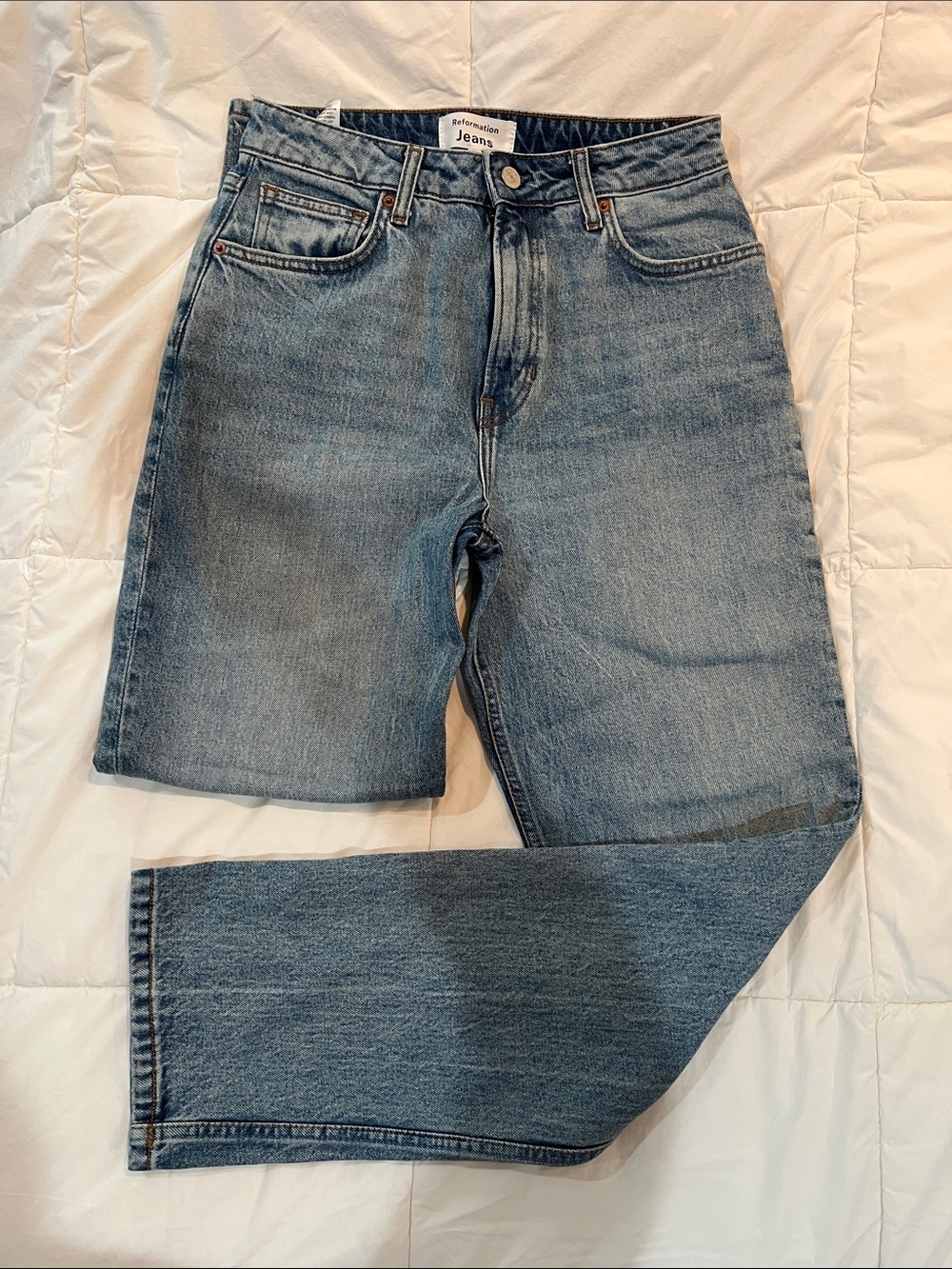 Reformation Blue Straight Leg Jeans